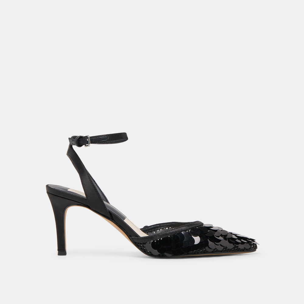 Elizza Confetti Onyx Woven Mesh Heels | Dolce Vita Women