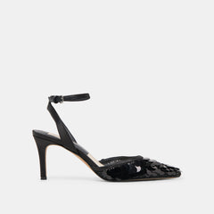 Elizza Confetti Onyx Woven Mesh Heels | Dolce Vita Women
