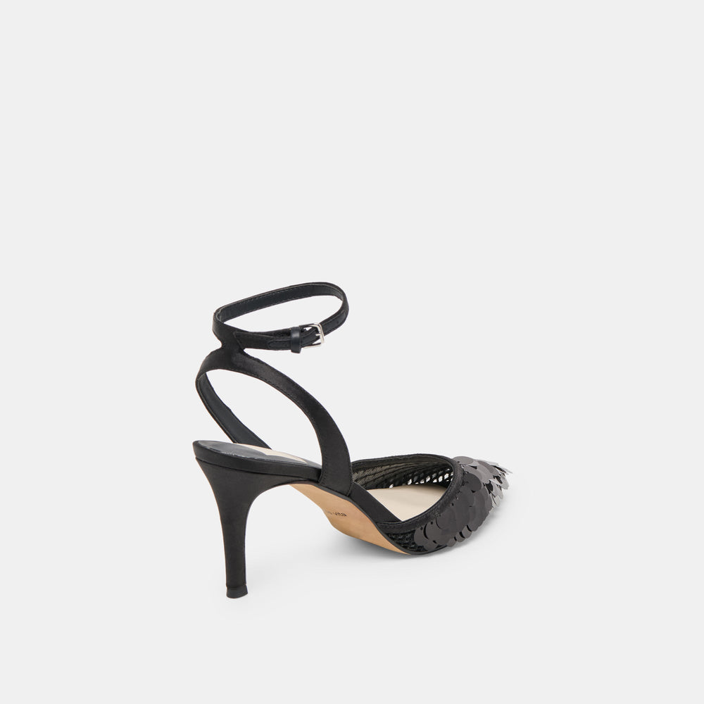 Elizza Confetti Onyx Woven Mesh Heels | Dolce Vita Women