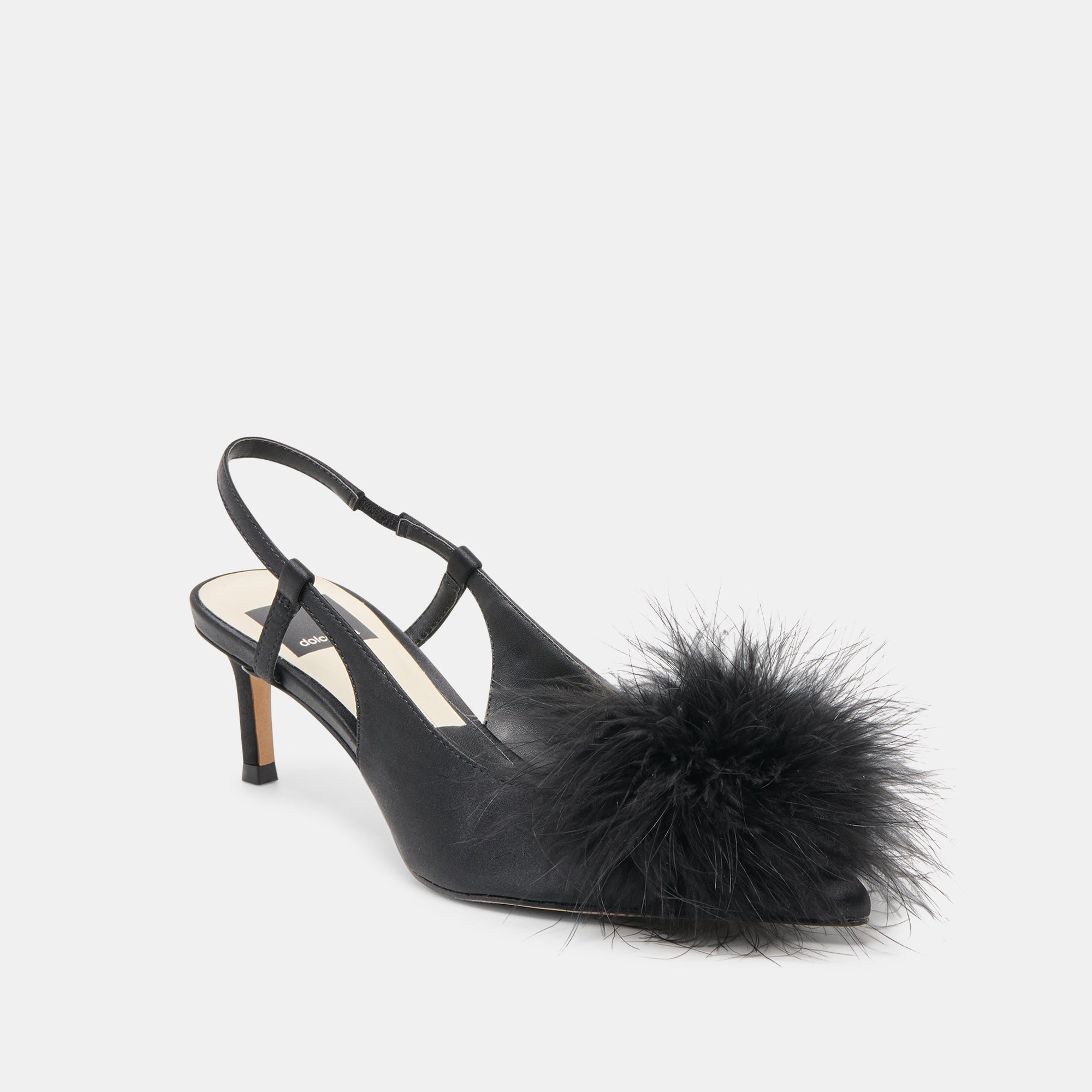 Kamy Onyx Satin Heels | Women Dolce Vita