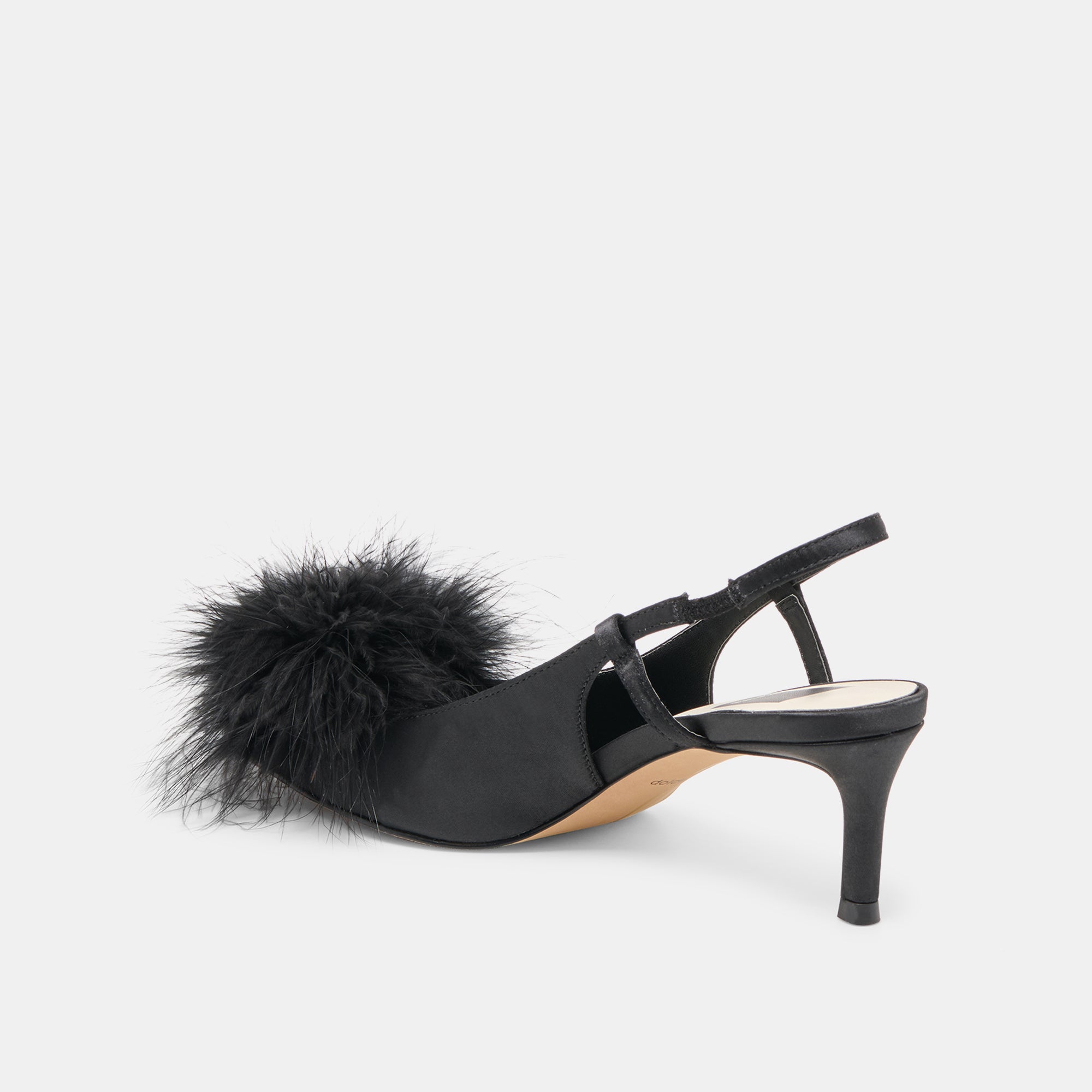 Kamy Onyx Satin Heels | Women Dolce Vita