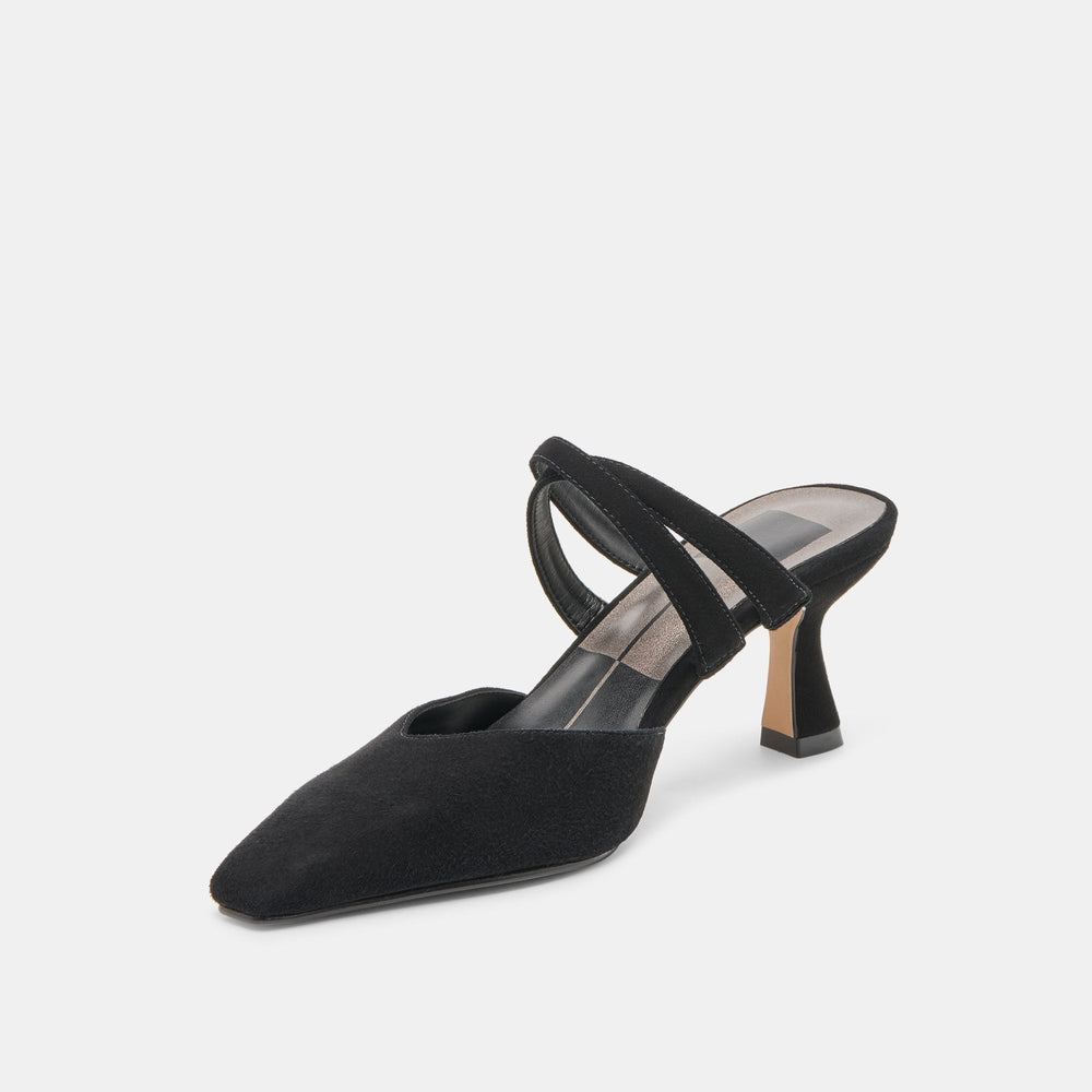 Linore Onyx Suede Heels | Women Dolce Vita