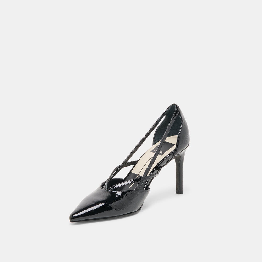 Kaine Midnight Crinkle Patent Leather Heels | Dolce Vita Women