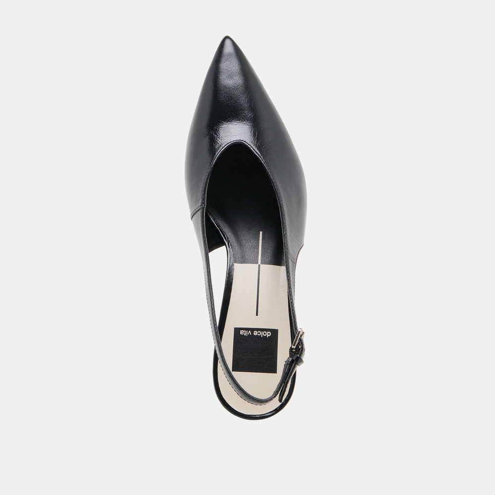 ALENNA HEELS MIDNIGHT CRINKLE PATENT | Women Dolce Vita