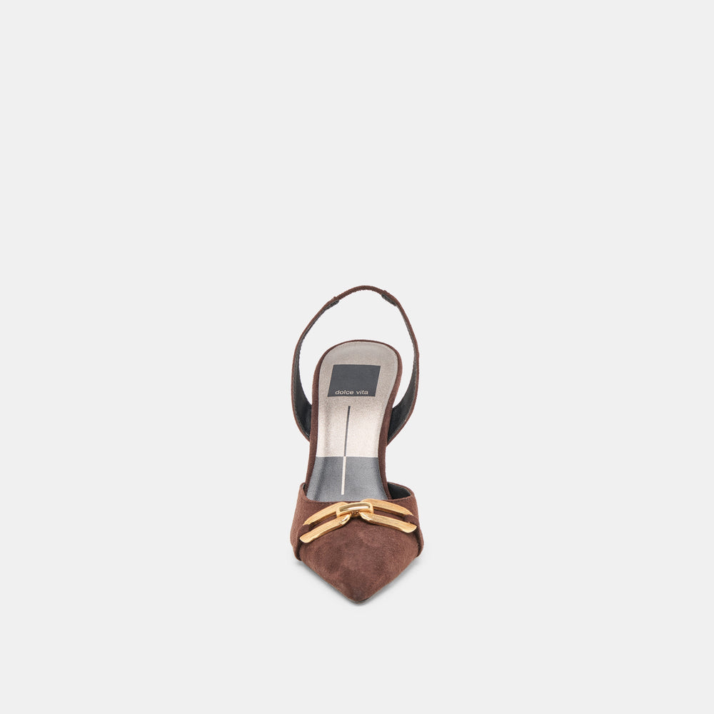 Malik Mahogany Nubuck Heels | Dolce Vita Women
