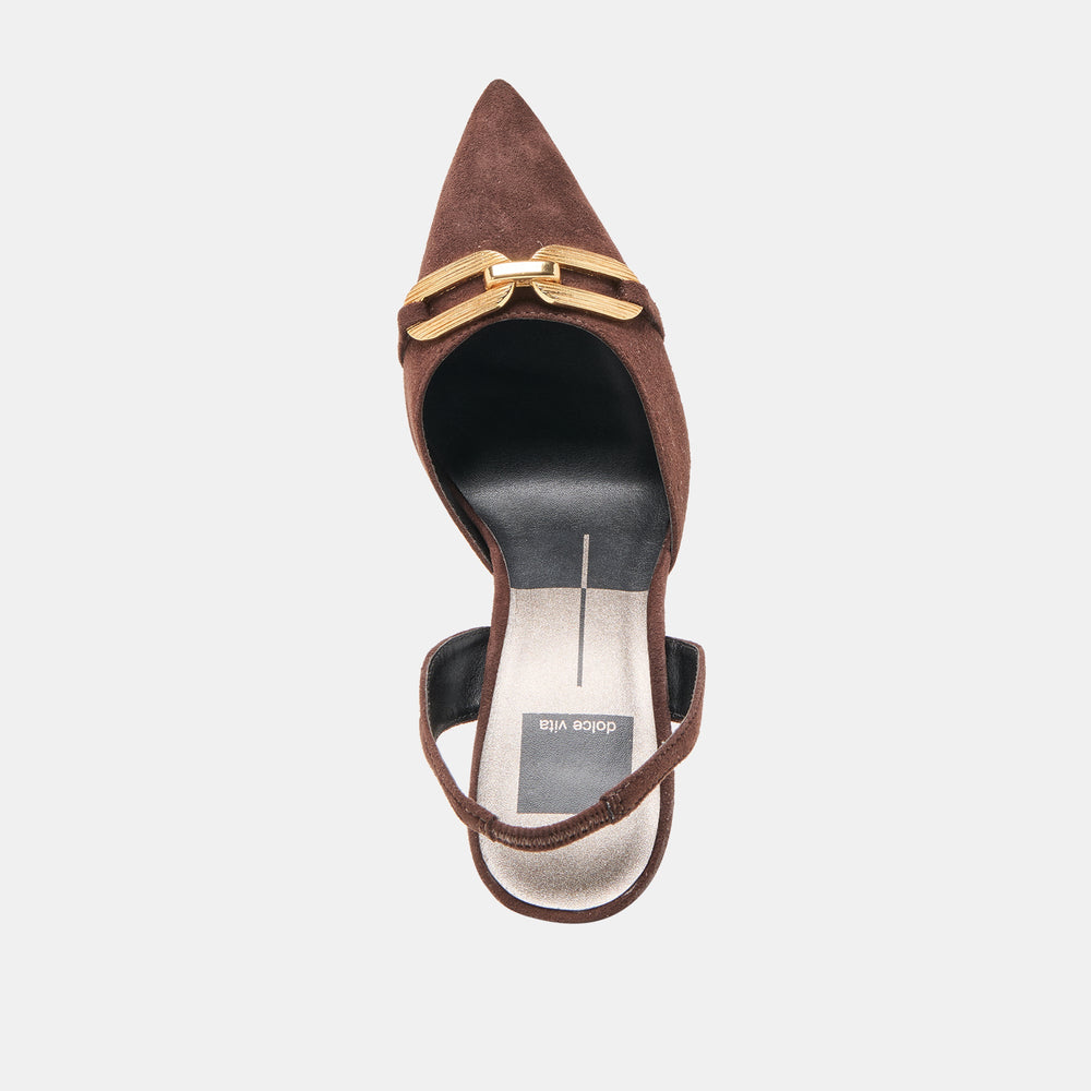 Malik Mahogany Nubuck Heels | Dolce Vita Women