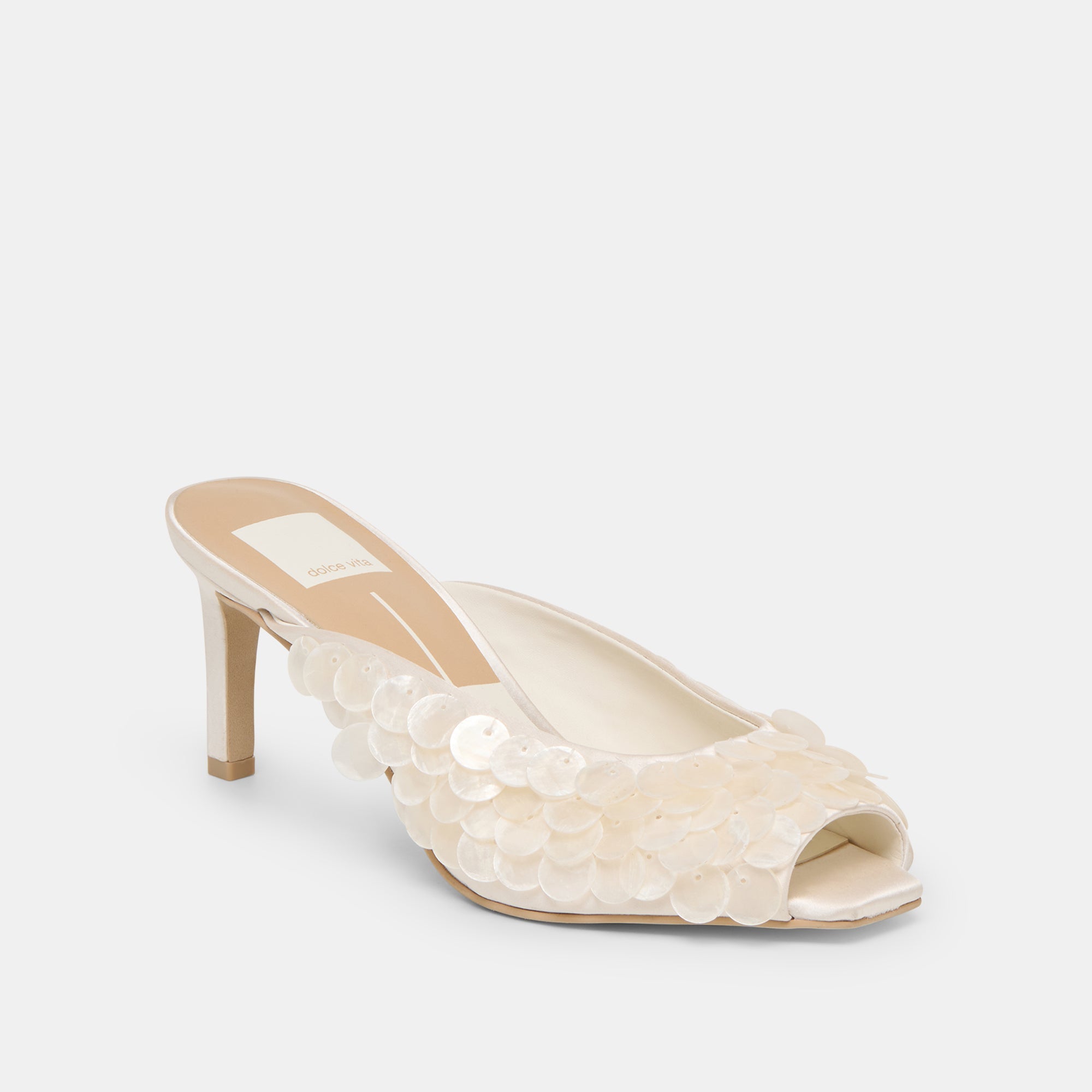 Samary Confetti Off White Satin Heels | Women Dolce Vita