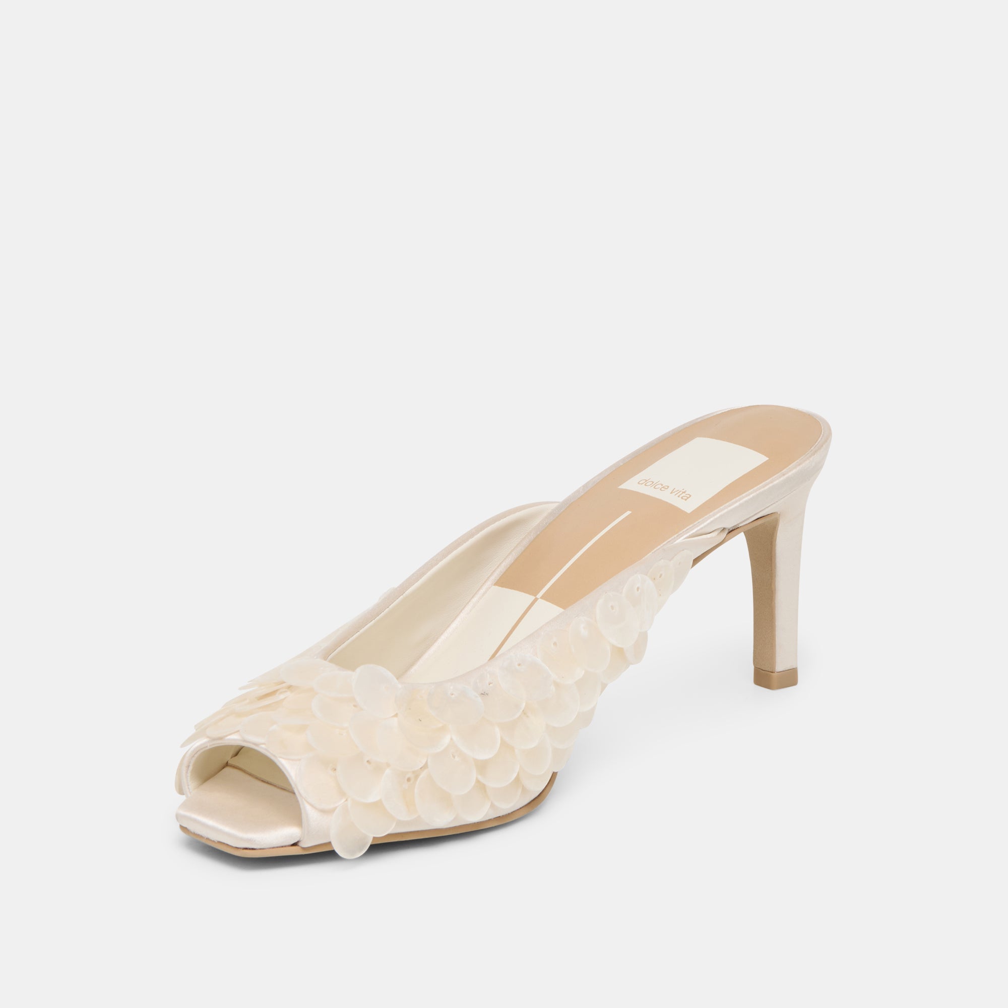 Samary Confetti Off White Satin Heels | Women Dolce Vita