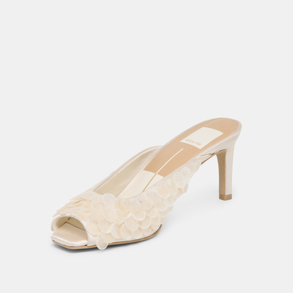 Samary Confetti Off White Satin Heels | Women Dolce Vita