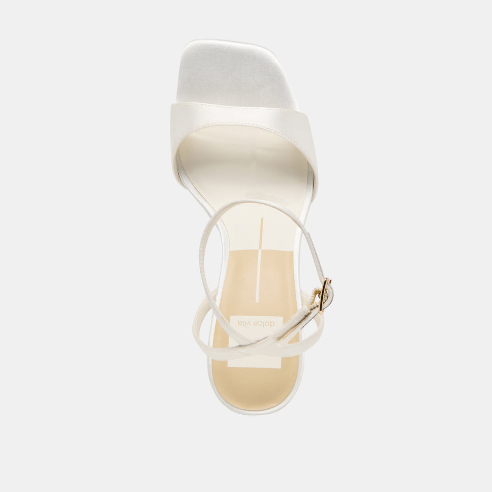 Tilda True White Satin Heels | Women Dolce Vita