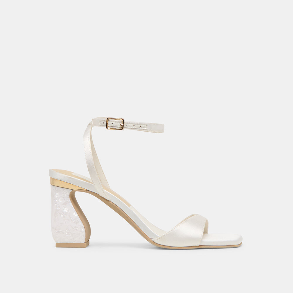 Tilda True White Satin Heels | Women Dolce Vita
