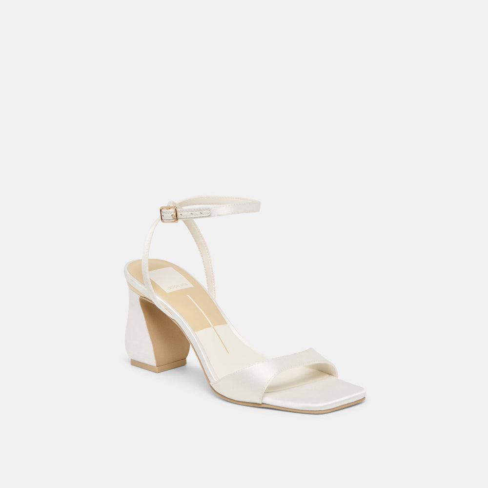 Tilda True White Satin Heels | Women Dolce Vita