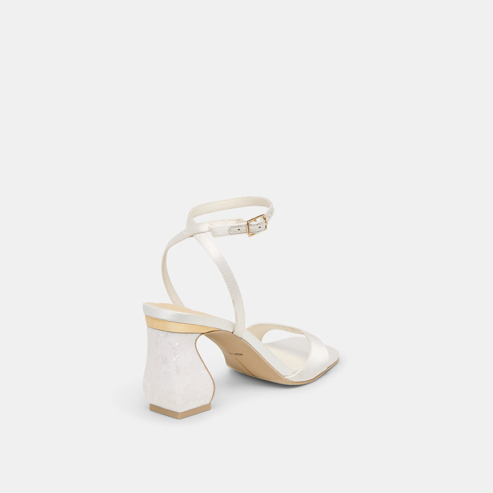Tilda True White Satin Heels | Women Dolce Vita