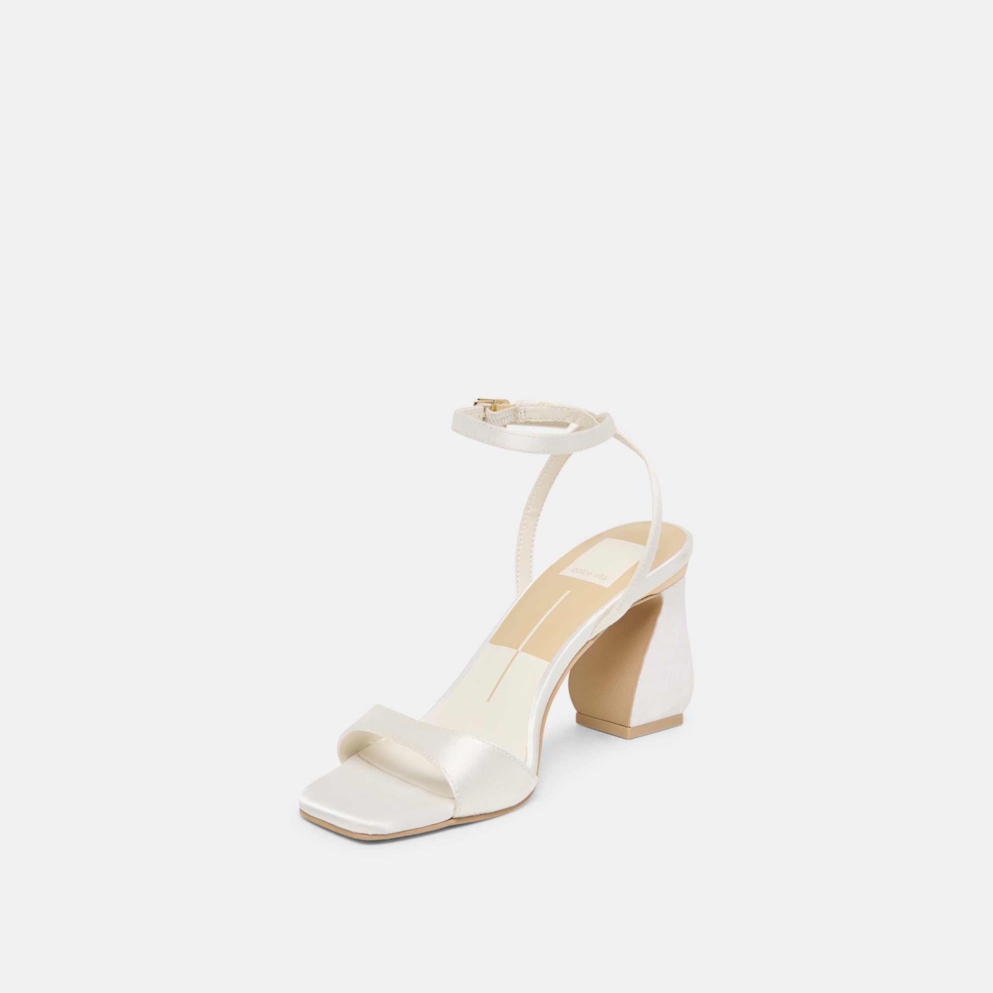 Tilda True White Satin Heels | Women Dolce Vita