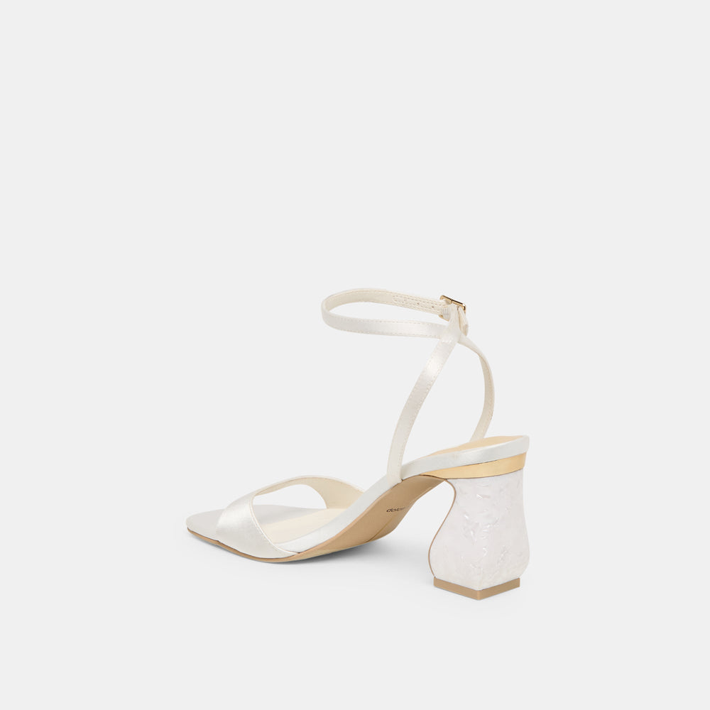Tilda True White Satin Heels | Women Dolce Vita