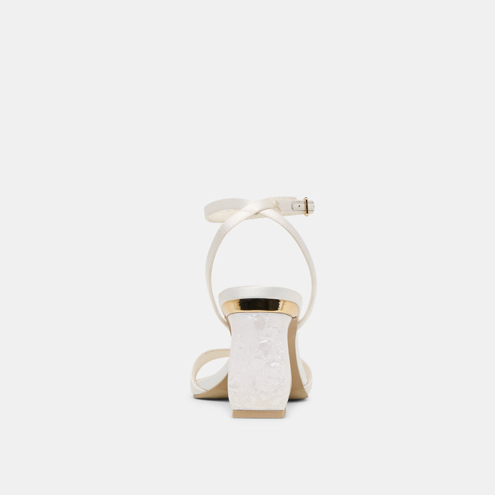 Tilda True White Satin Heels | Women Dolce Vita