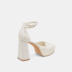 PANDRO WIDE HEELS WHITE SATIN | Dolce Vita Women