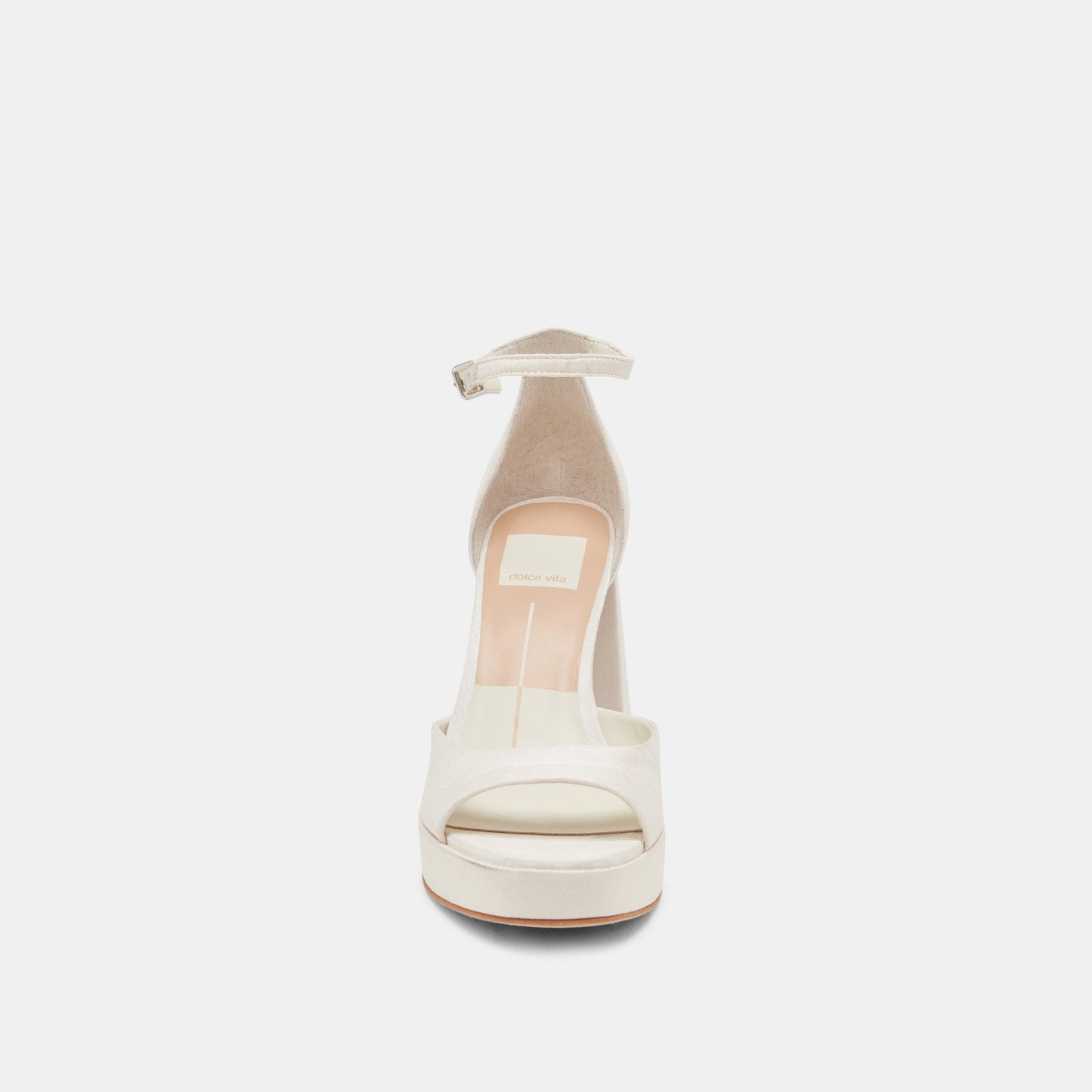 PANDRO WIDE HEELS WHITE SATIN - Dolce Vita