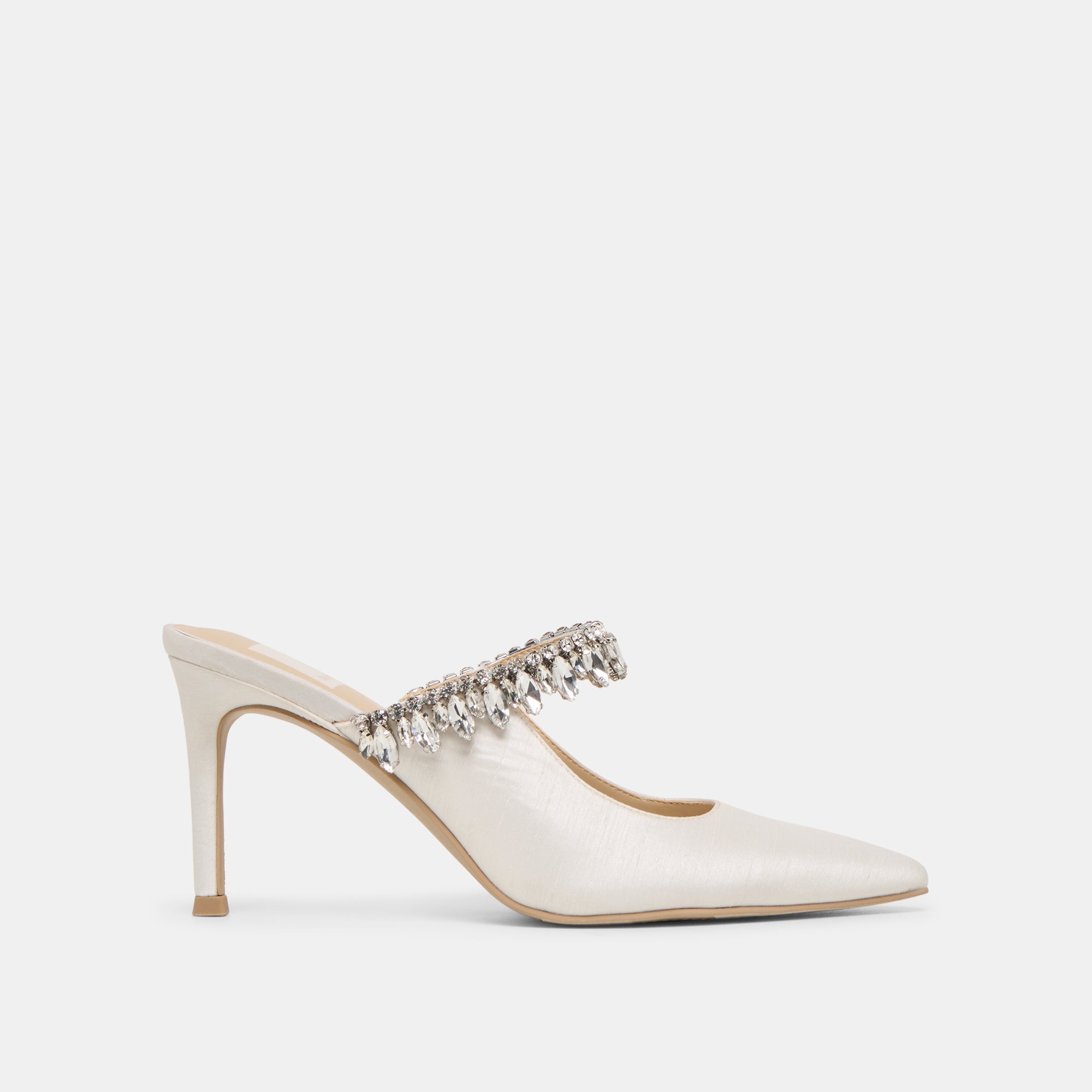 Keli Crystal White Satin Heels | Women Dolce Vita