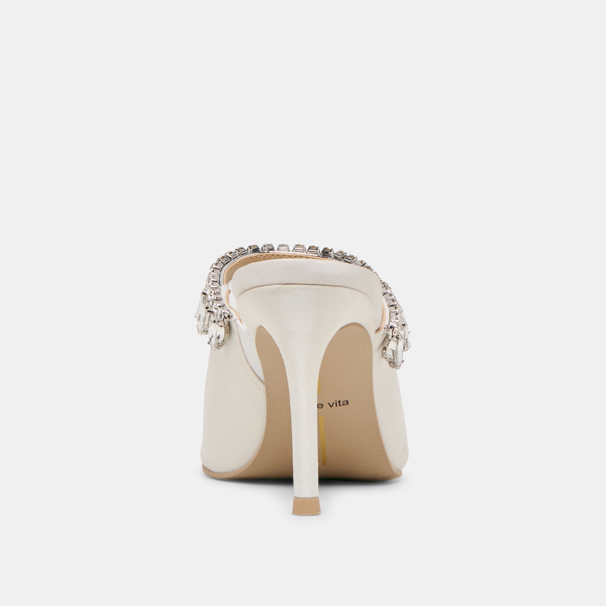 Keli Crystal White Satin Heels | Women Dolce Vita