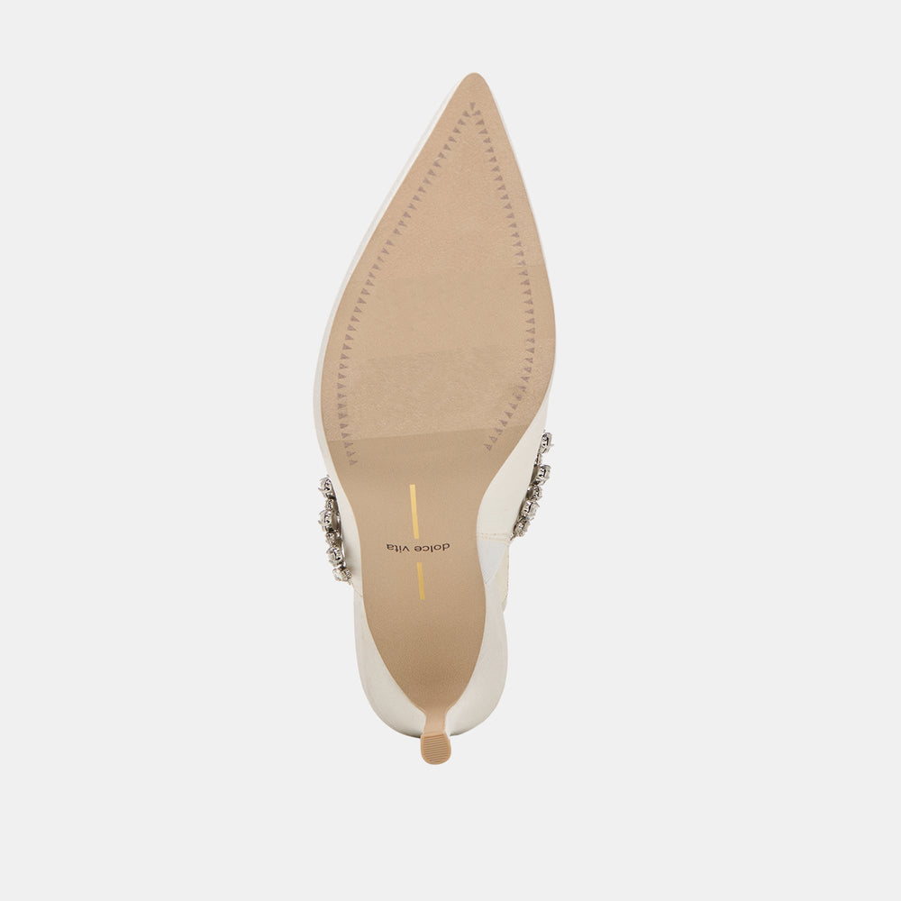 Keli Crystal White Satin Heels | Women Dolce Vita