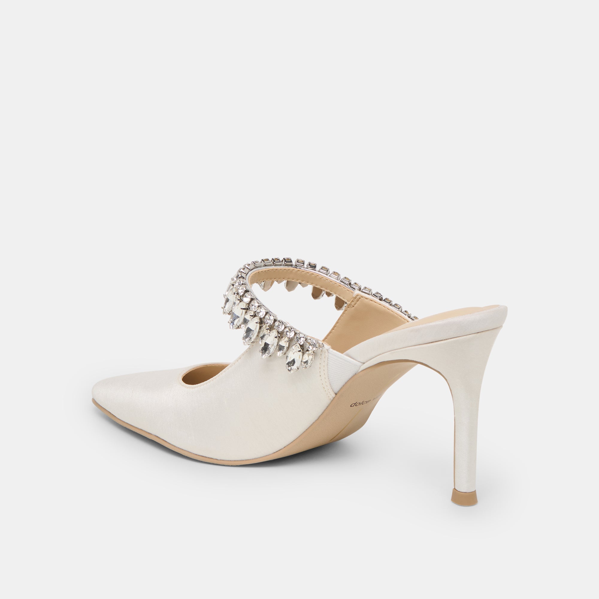 Keli Crystal White Satin Heels | Women Dolce Vita