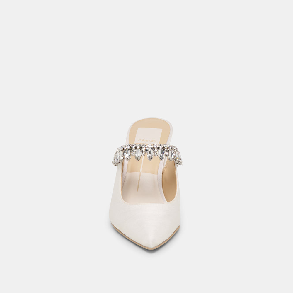 Keli Crystal White Satin Heels | Women Dolce Vita
