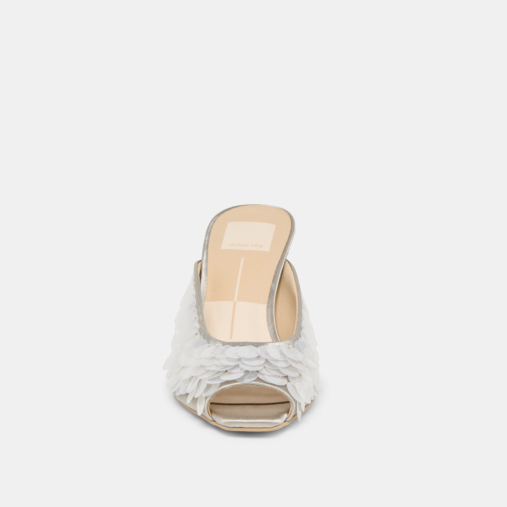 Samary Confetti Silver Satin Heels | Dolce Vita Women