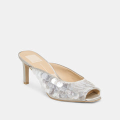 Samary Confetti Silver Satin Heels | Dolce Vita Women
