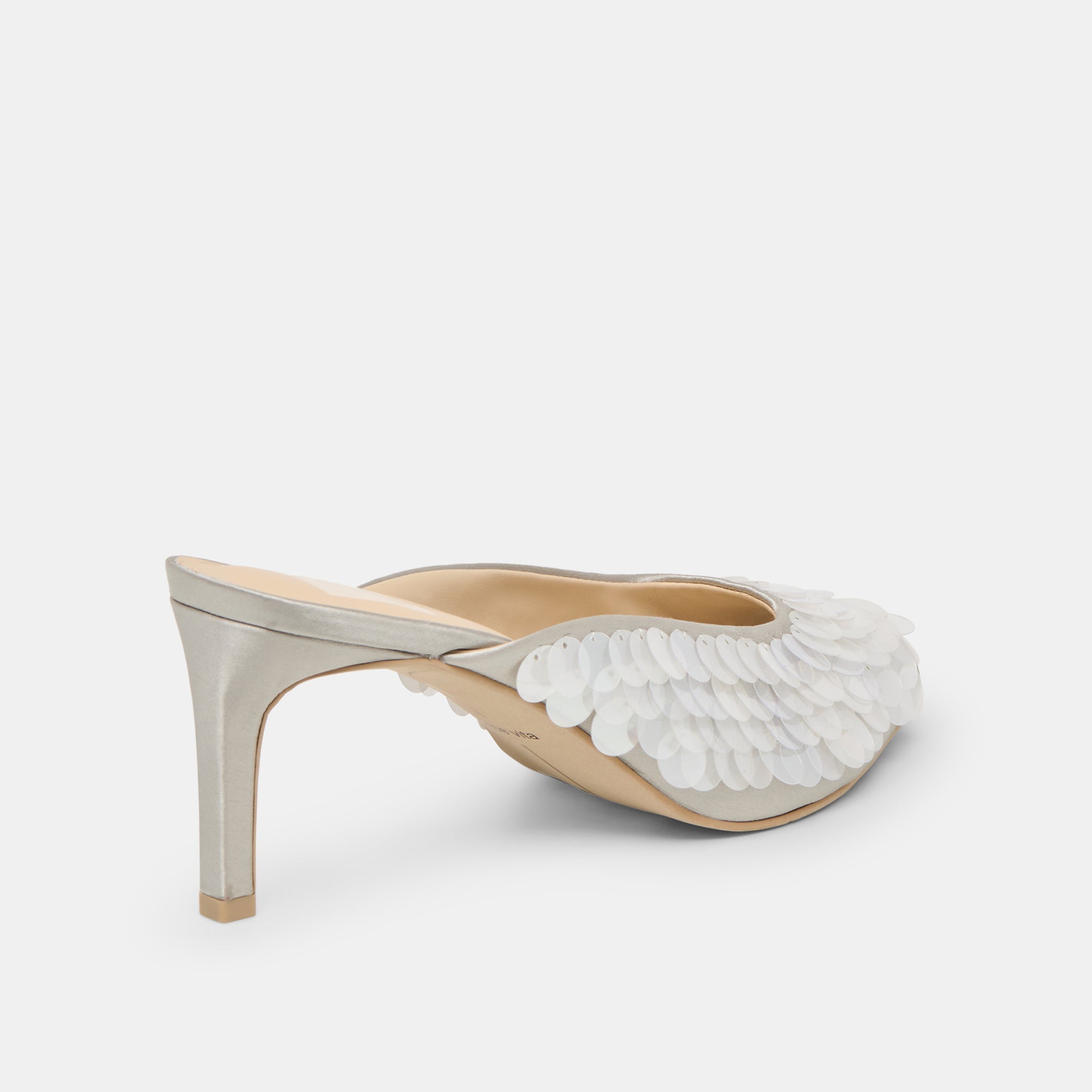 Samary Confetti Silver Satin Heels | Dolce Vita Women