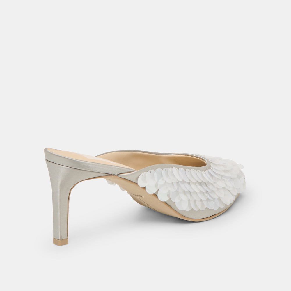 Samary Confetti Silver Satin Heels | Dolce Vita Women
