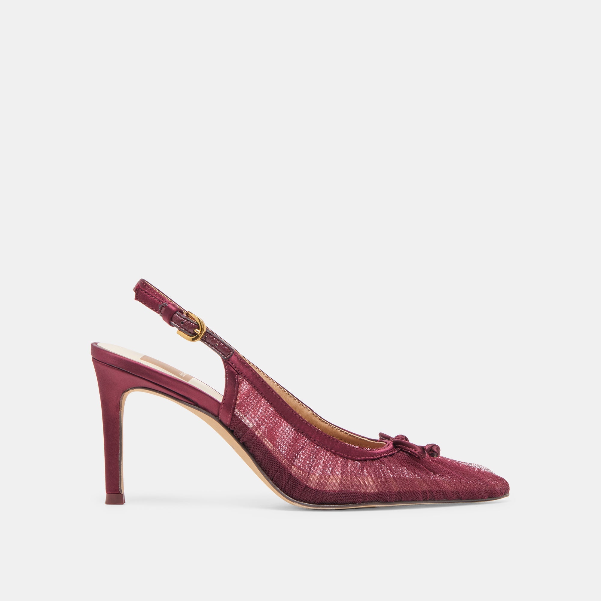 Yela Cranberry Tulle Heels | Women Dolce Vita