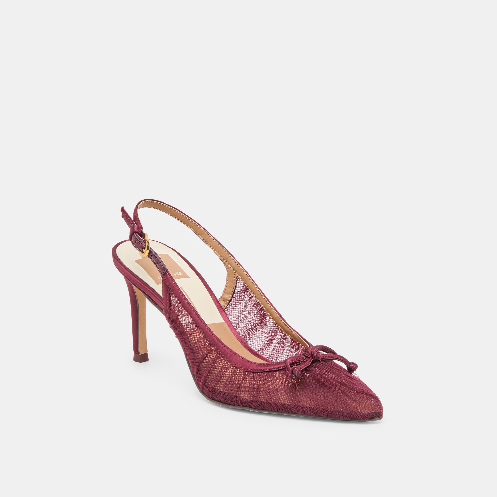 Yela Cranberry Tulle Heels | Women Dolce Vita
