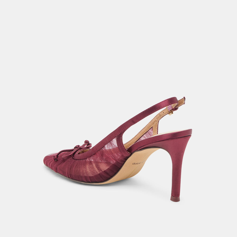 Yela Cranberry Tulle Heels | Women Dolce Vita