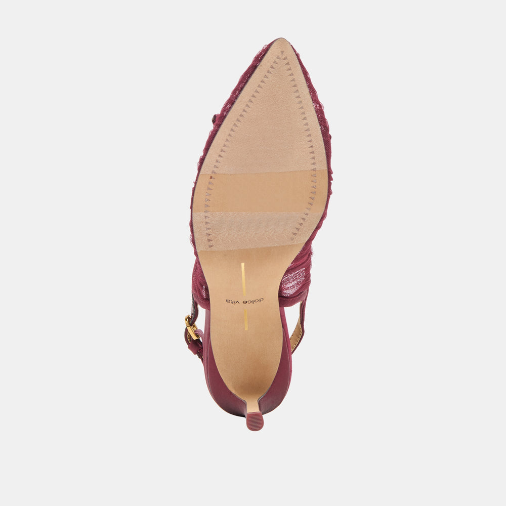 Yela Cranberry Tulle Heels | Women Dolce Vita