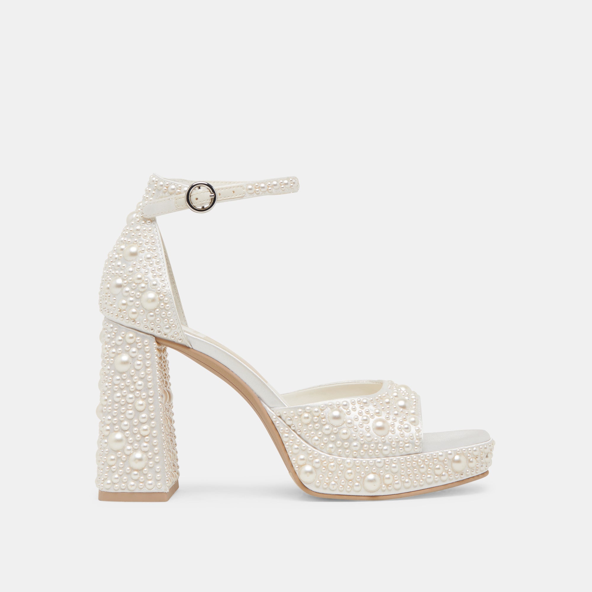 PANDRO PEARL HEELS TRUE WHITE SATIN | Dolce Vita Women