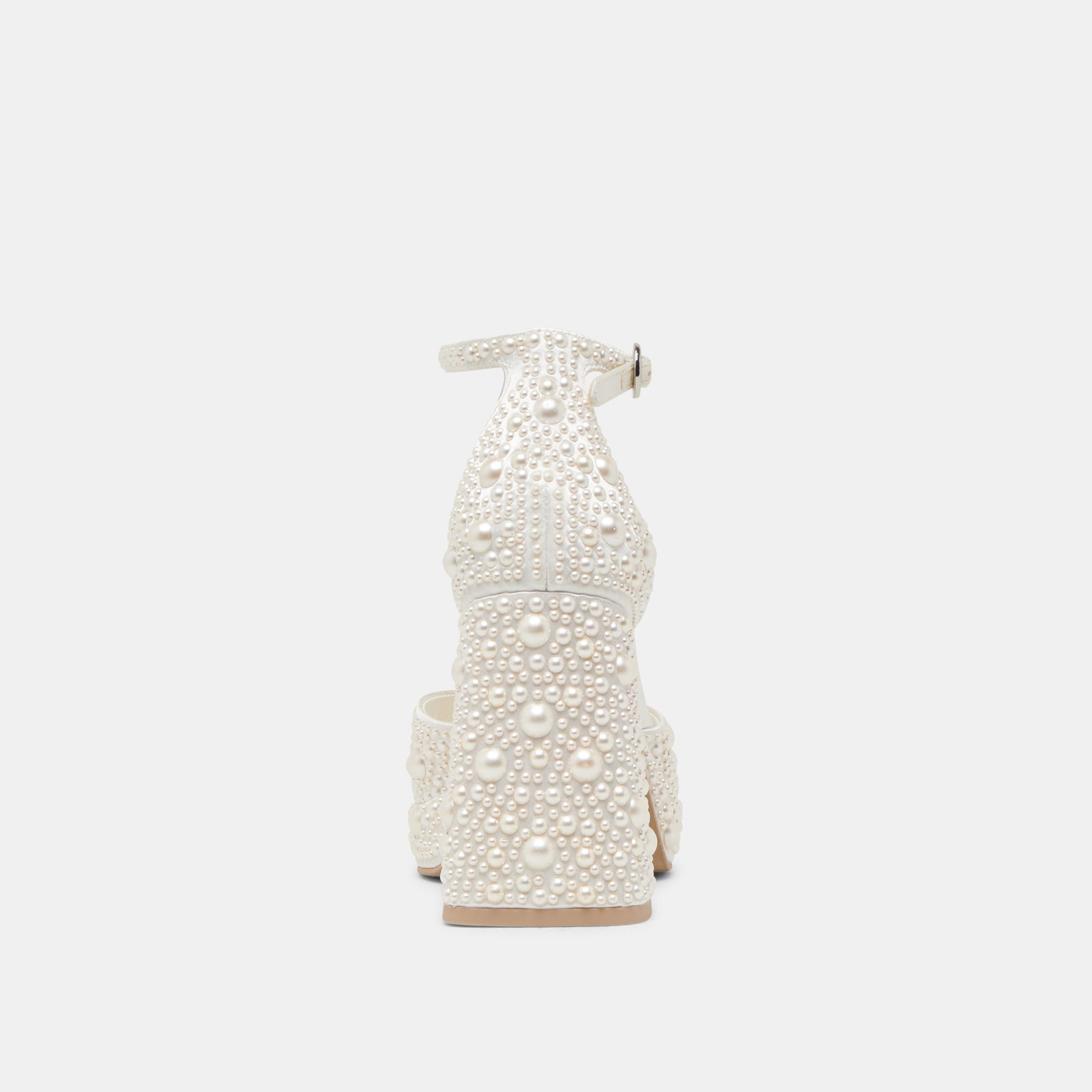 PANDRO PEARL HEELS TRUE WHITE SATIN - Dolce Vita