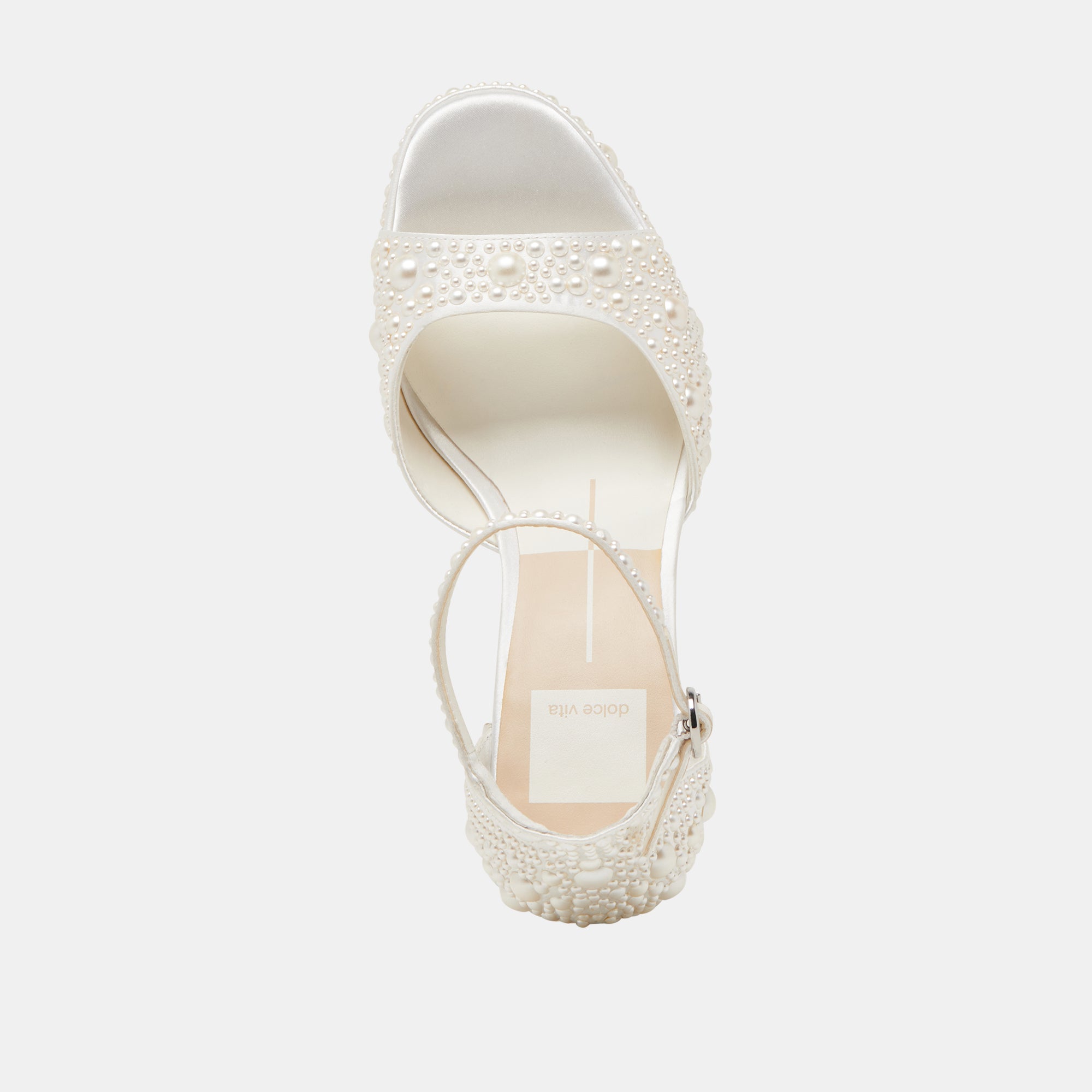PANDRO PEARL HEELS TRUE WHITE SATIN | Dolce Vita Women