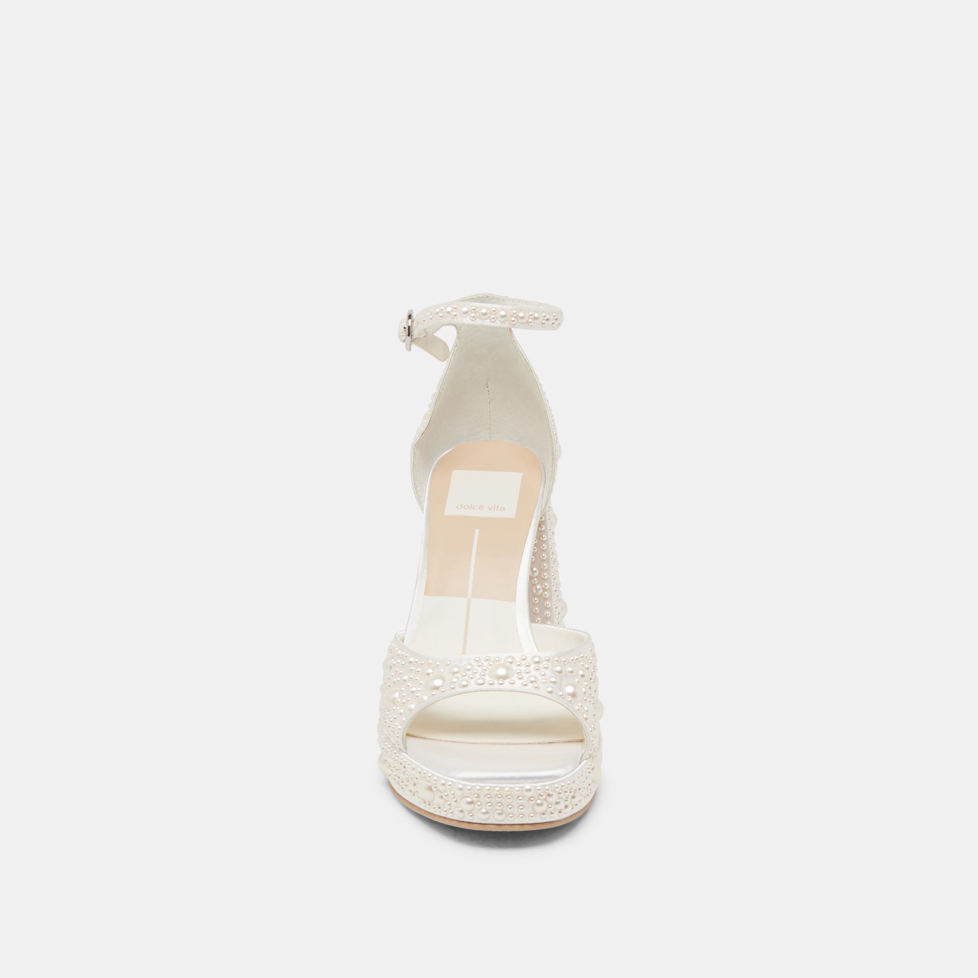 PANDRO PEARL HEELS TRUE WHITE SATIN | Dolce Vita Women