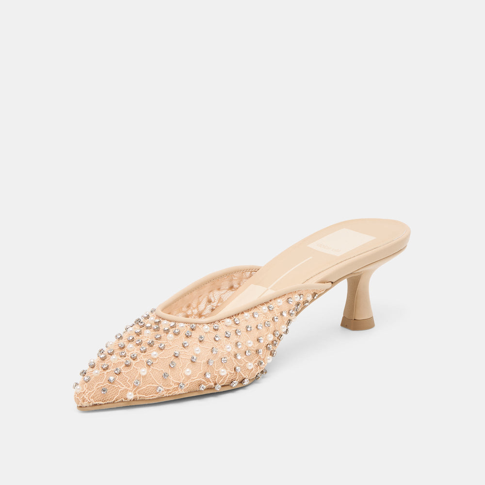 Cleo Pearl Blush Lace Mesh Heels | Dolce Vita Women
