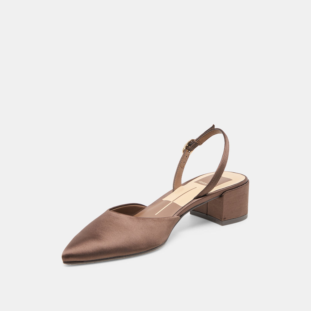 Carel Dk Brown Satin Heels | Dolce Vita Women