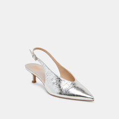 ALENNA HEELS SILVER DISTRESSED LEATHER | Dolce Vita Women