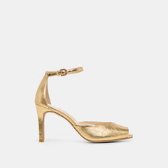 Serlo Gold Crinkle Patent Heels | Women Dolce Vita