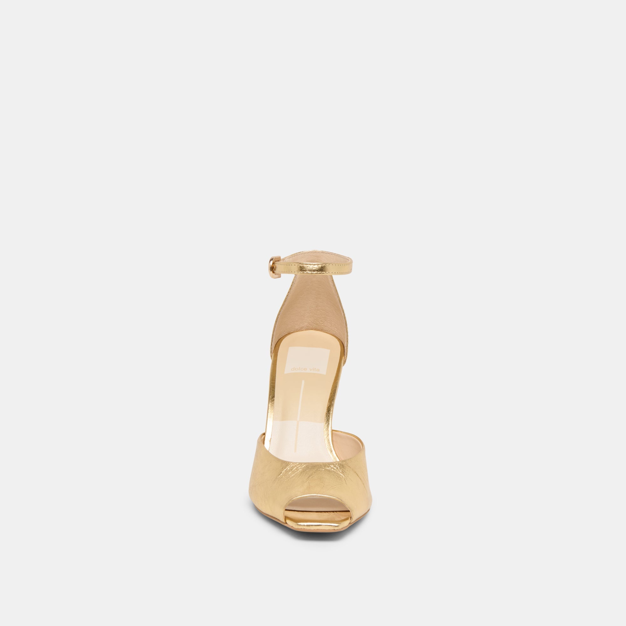 Serlo Gold Crinkle Patent Heels | Women Dolce Vita