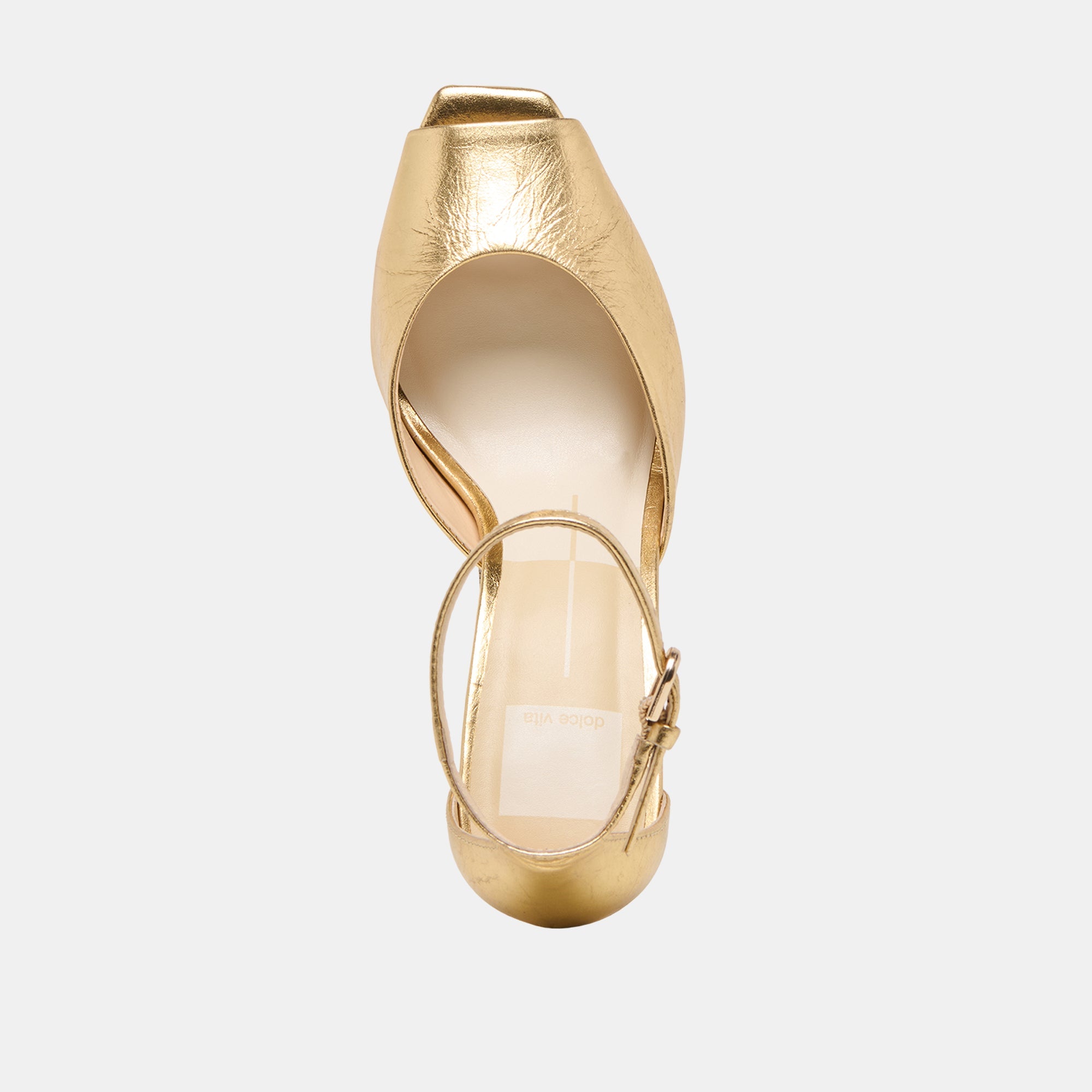 Serlo Gold Crinkle Patent Heels | Women Dolce Vita