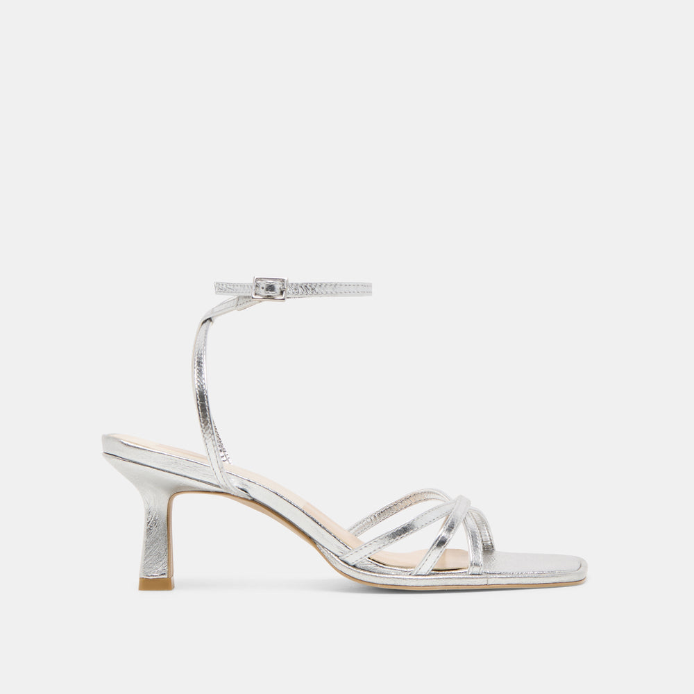 Manji Silver Metallic Leather Heels | Dolce Vita Women