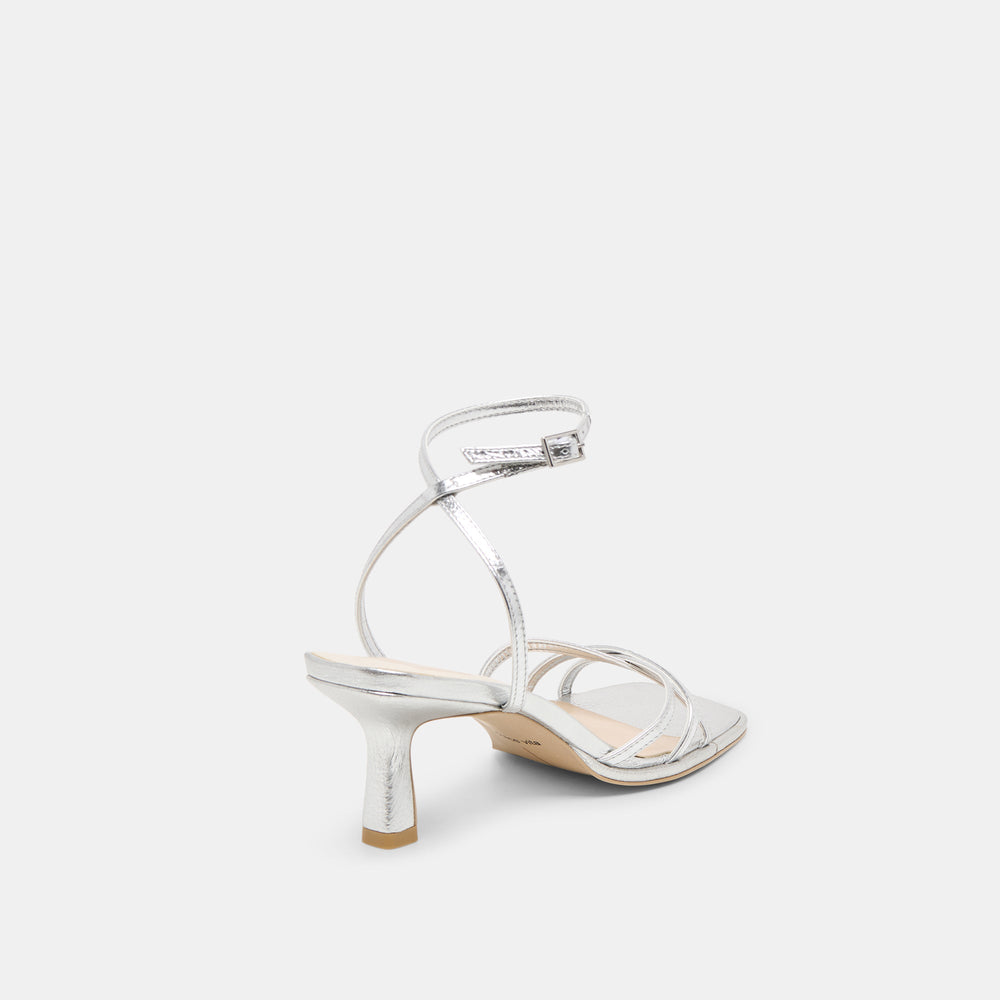 Manji Silver Metallic Leather Heels | Dolce Vita Women