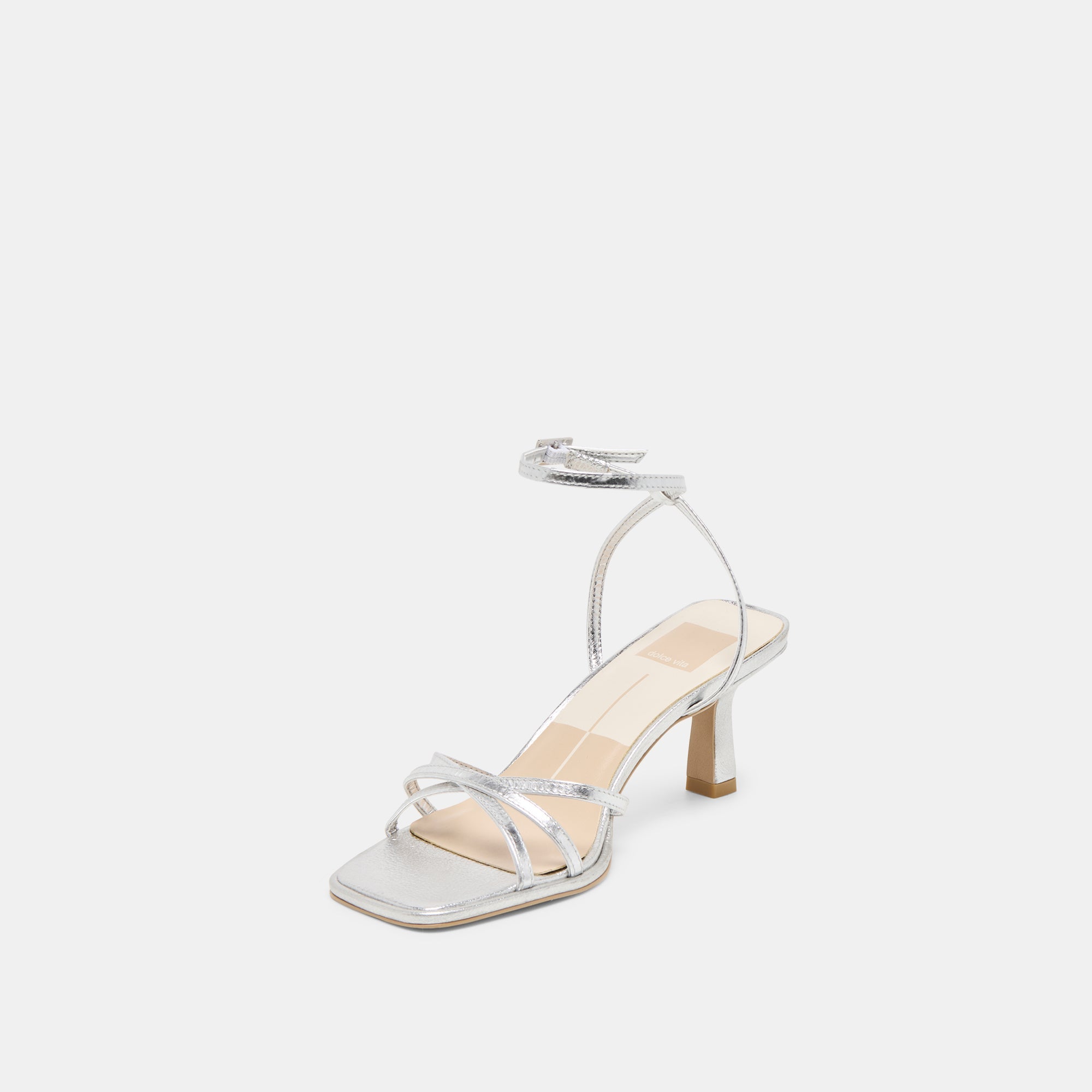 Manji Silver Metallic Leather Heels | Dolce Vita Women