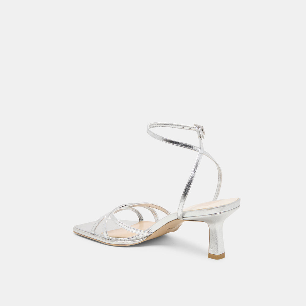 Manji Silver Metallic Leather Heels | Dolce Vita Women