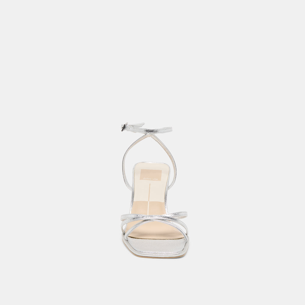 Manji Silver Metallic Leather Heels | Dolce Vita Women